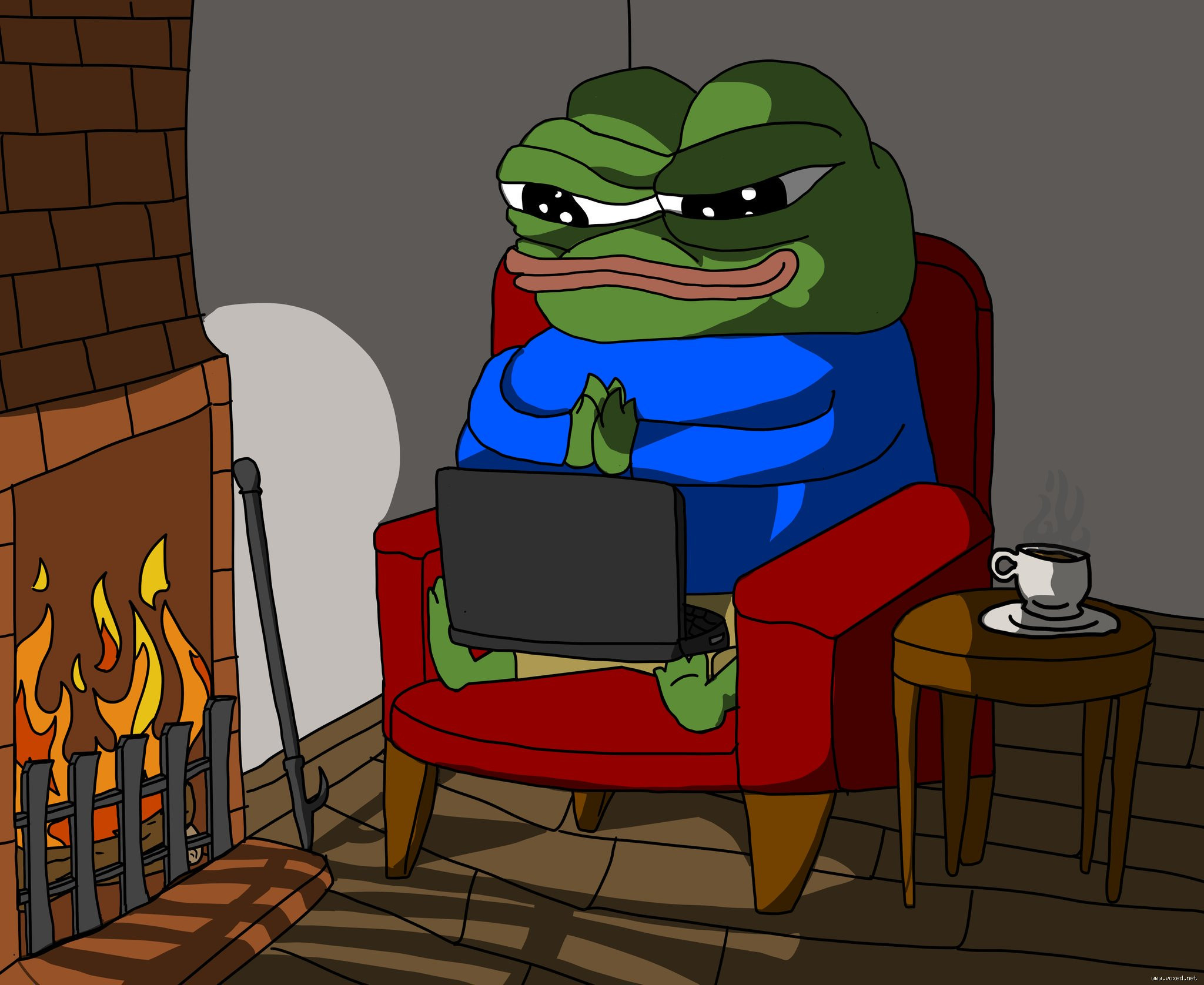 Comfy Fireplace Pepe